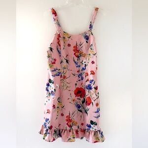 MNG by Mango Floral Sleeveless Pink Dress